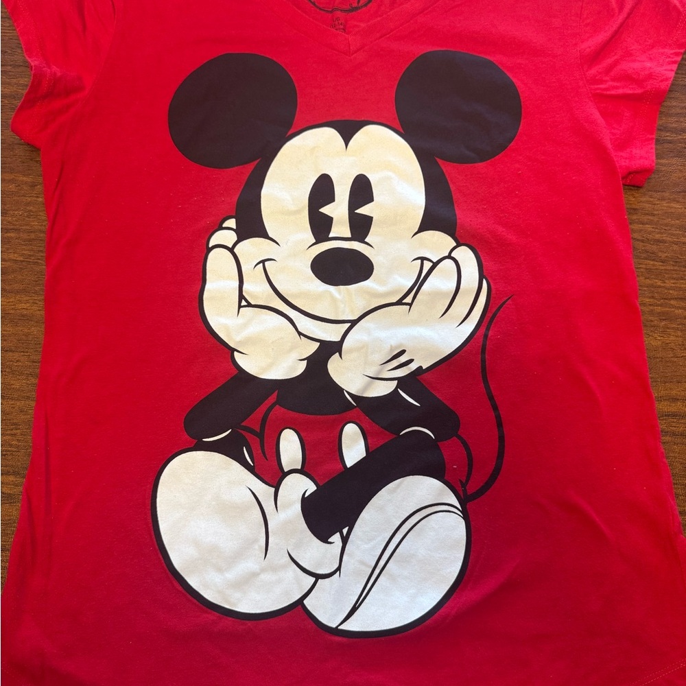 Disney Red and Black Mickey Mouse Kids Tee